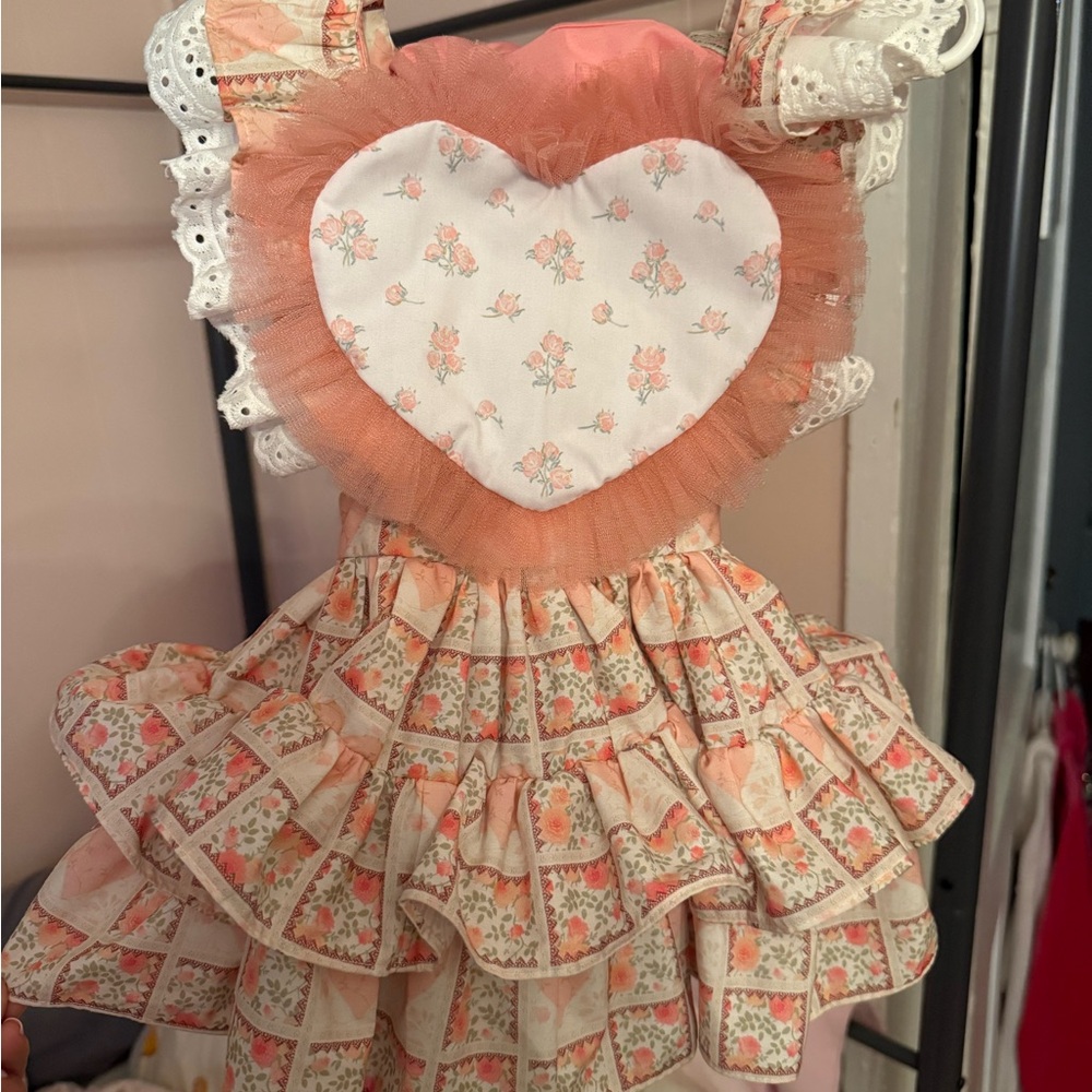 Pink Heart Ruffle Kids Dress - Picture 2 of 5